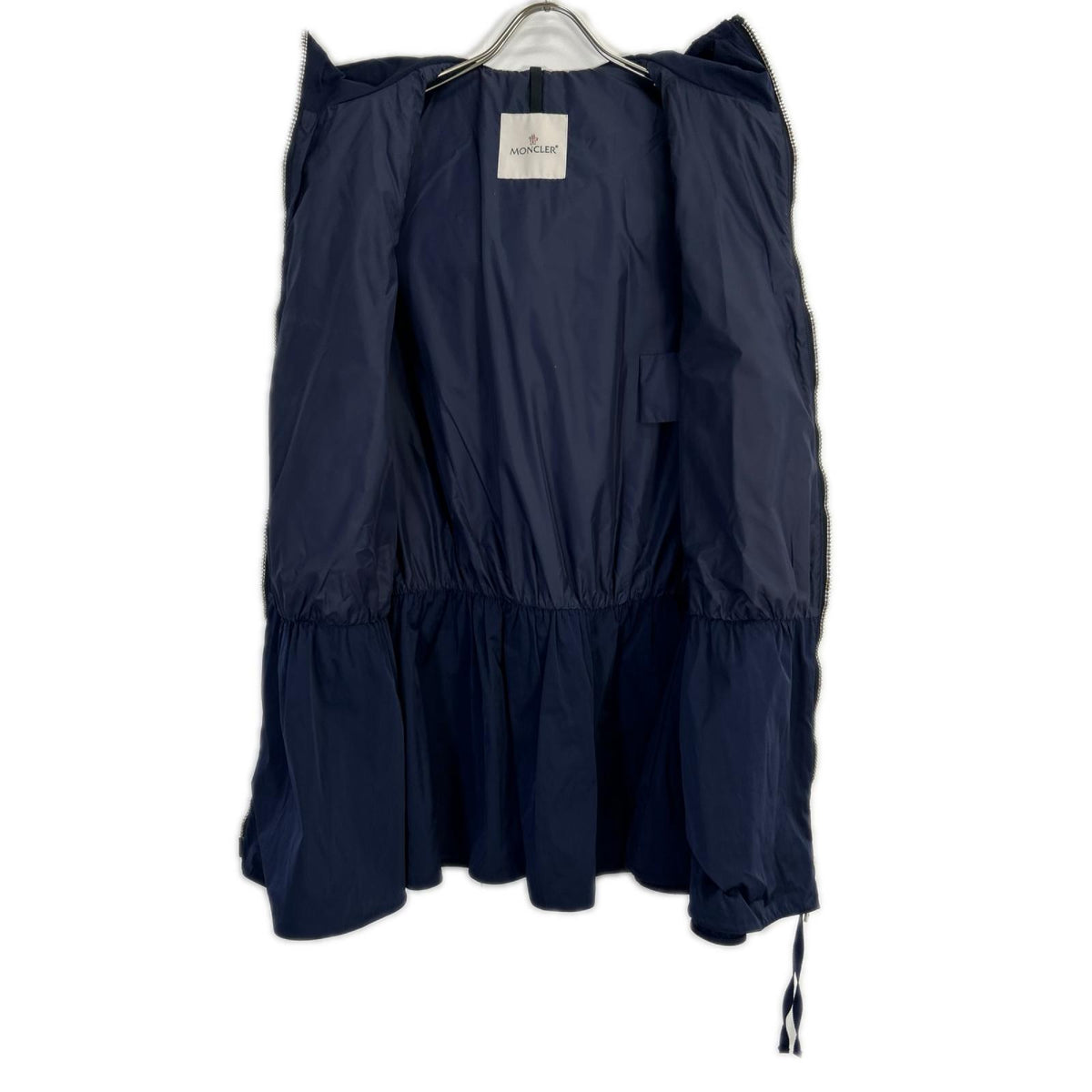 MONCLER モンクレール 14年製 BONNARD ネイビー フリル裾 ナイロンコート コート