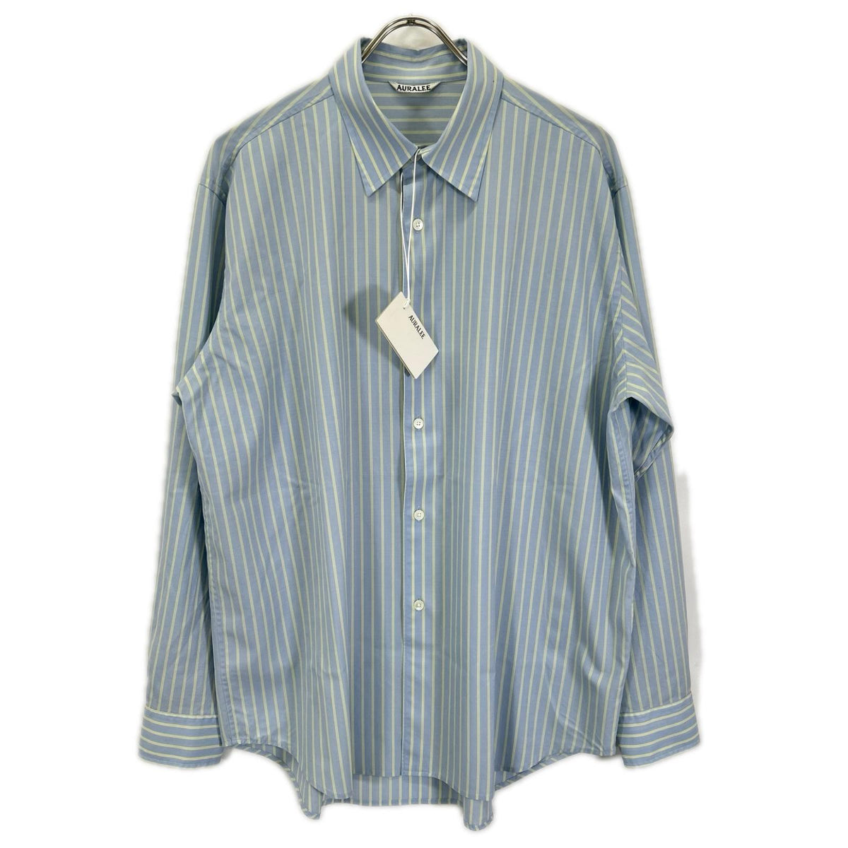 AURALEE オーラリー 26SS A26SS01WW ブルー SUPER FINE WOOL STRIPE SHIRT トップス