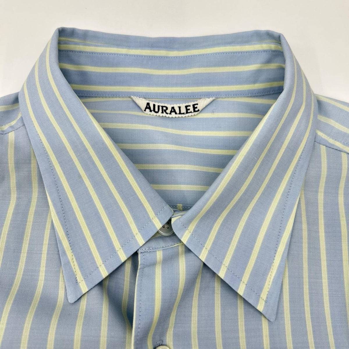 AURALEE オーラリー 26SS A26SS01WW ブルー SUPER FINE WOOL STRIPE SHIRT トップス