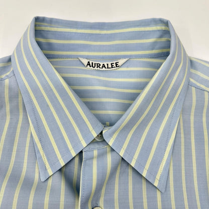 AURALEE オーラリー 26SS A26SS01WW ブルー SUPER FINE WOOL STRIPE SHIRT トップス