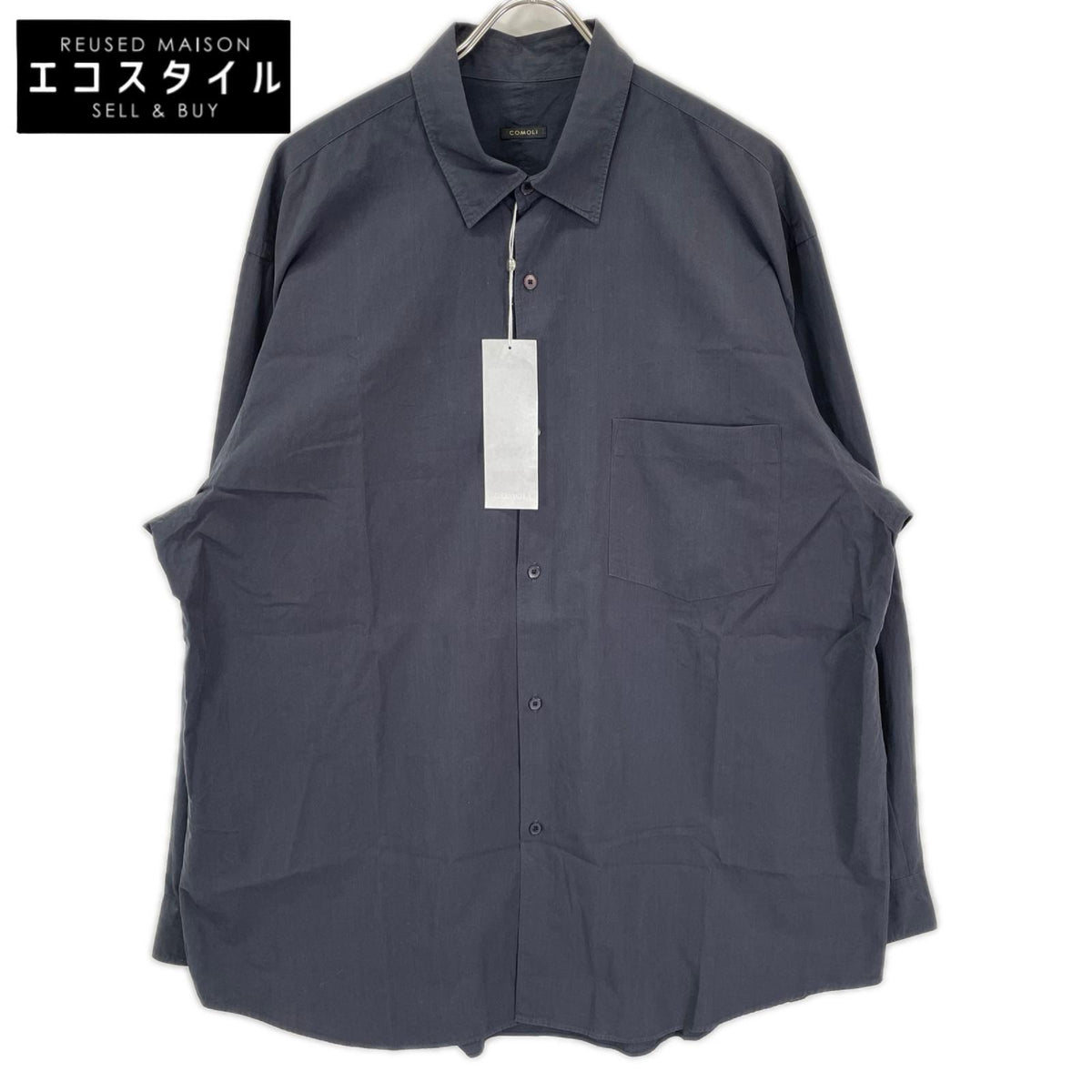 COMOLI コモリ 26AW E03-02001 ネイビー コモリシャツ トップス