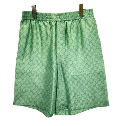 GUCCI グッチ ×ヒグチユウコ 日本限定 864050 ZAUTT グリーン GG総柄 シルクツイル ショートパンツ ボトムス