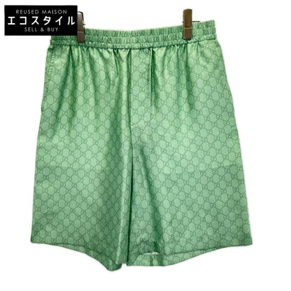GUCCI グッチ ×ヒグチユウコ 日本限定 864050 ZAUTT グリーン GG総柄 シルクツイル ショートパンツ ボトムス