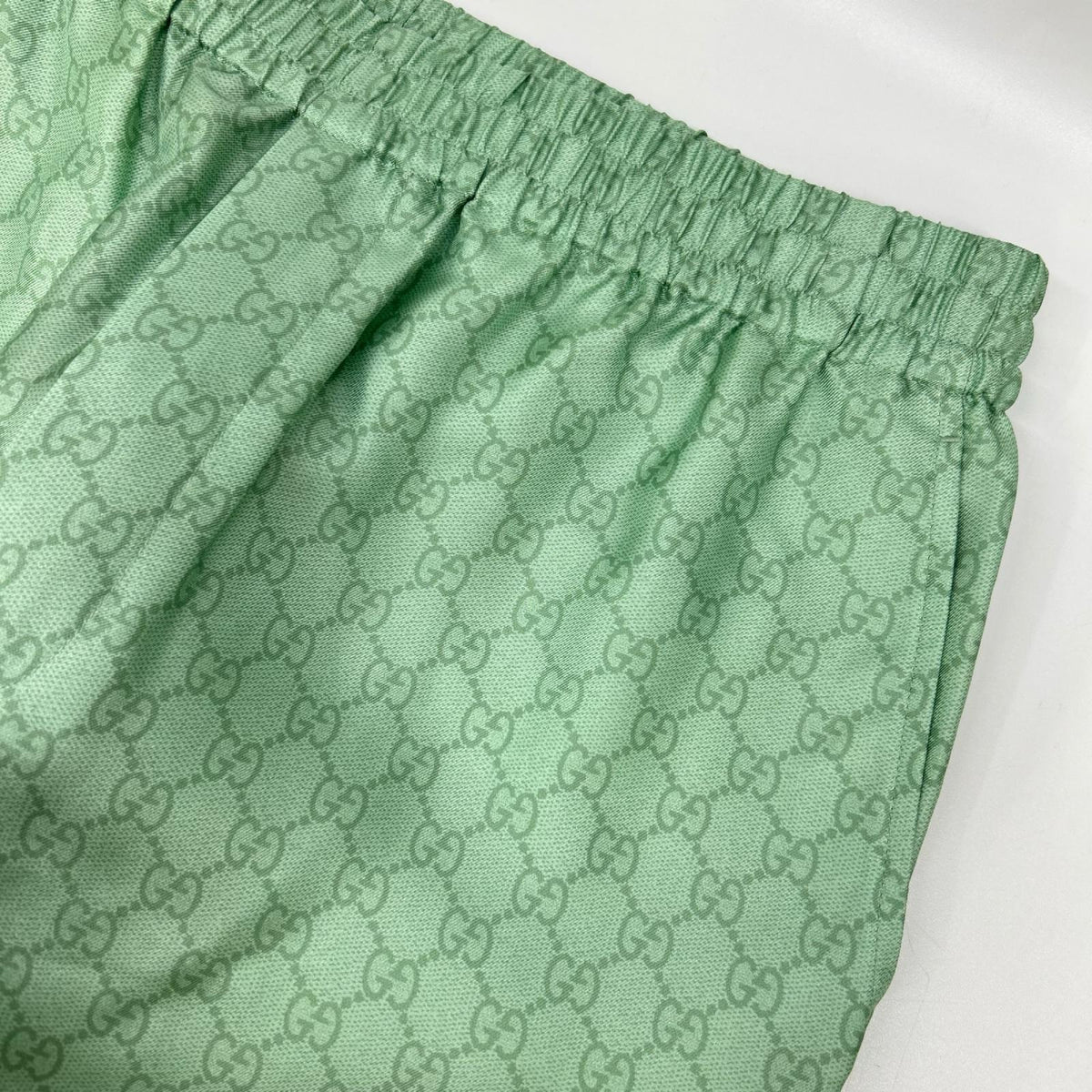 GUCCI グッチ ×ヒグチユウコ 日本限定 864050 ZAUTT グリーン GG総柄 シルクツイル ショートパンツ ボトムス