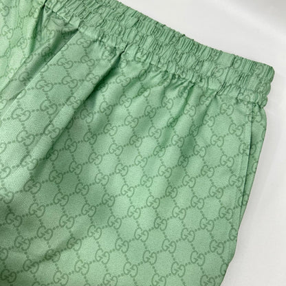 GUCCI グッチ ×ヒグチユウコ 日本限定 864050 ZAUTT グリーン GG総柄 シルクツイル ショートパンツ ボトムス