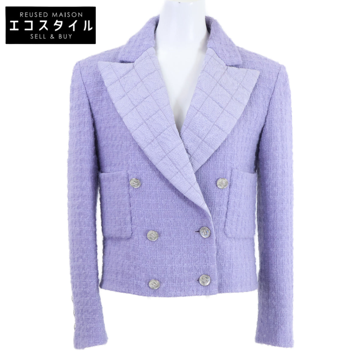 CHANEL シャネル 【美品/国内正規】21K P71766V63175 LOOK19 ココマークボタン ツイード ダブルブレストジャケット ジャケット