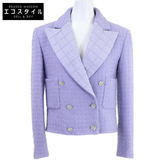 CHANEL シャネル 【美品/国内正規】21K P71766V63175 LOOK19 ココマークボタン ツイード ダブルブレストジャケット ジャケット