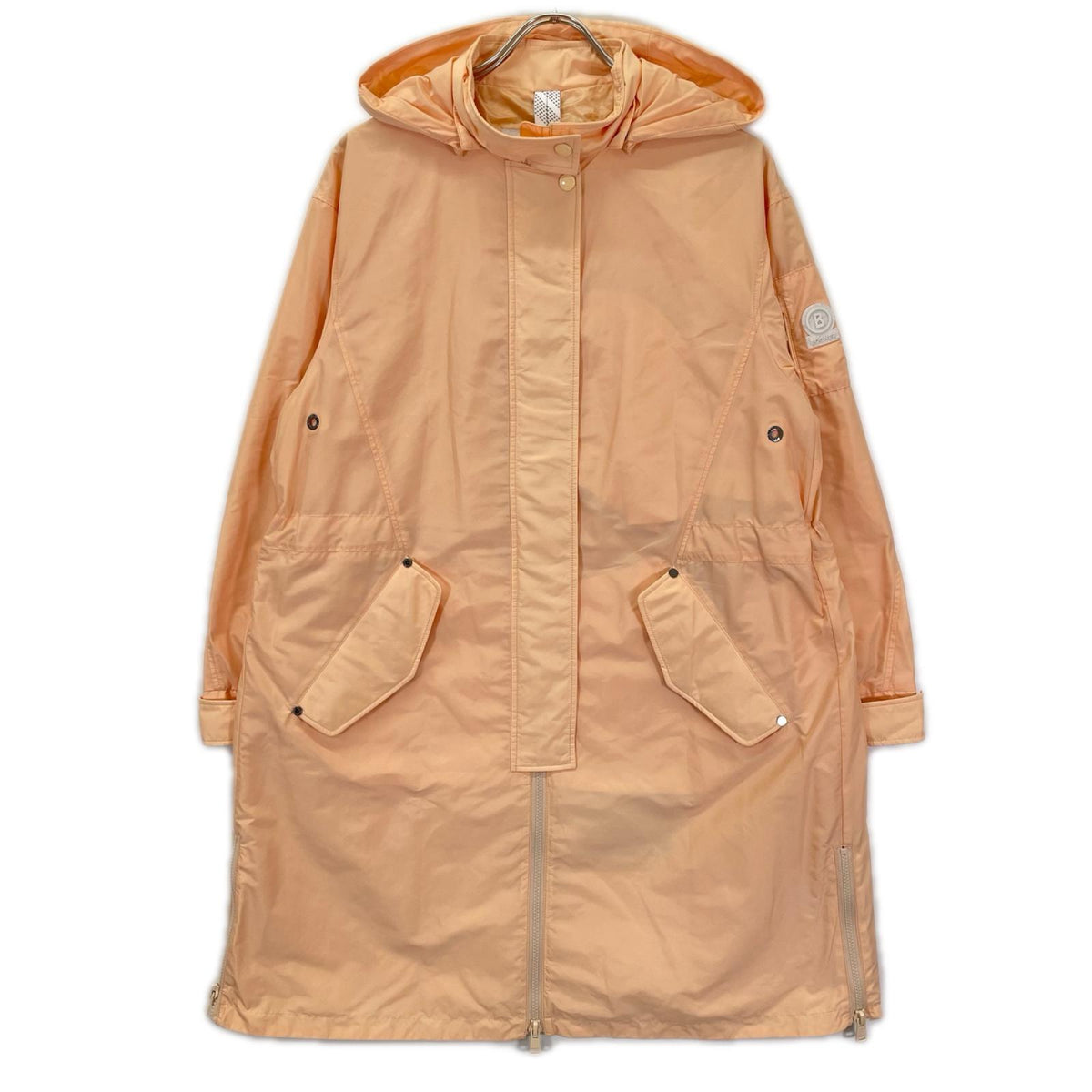 BOGNER ボグナー ライトオレンジ ナイロン フーデッドミリタリーコート コート