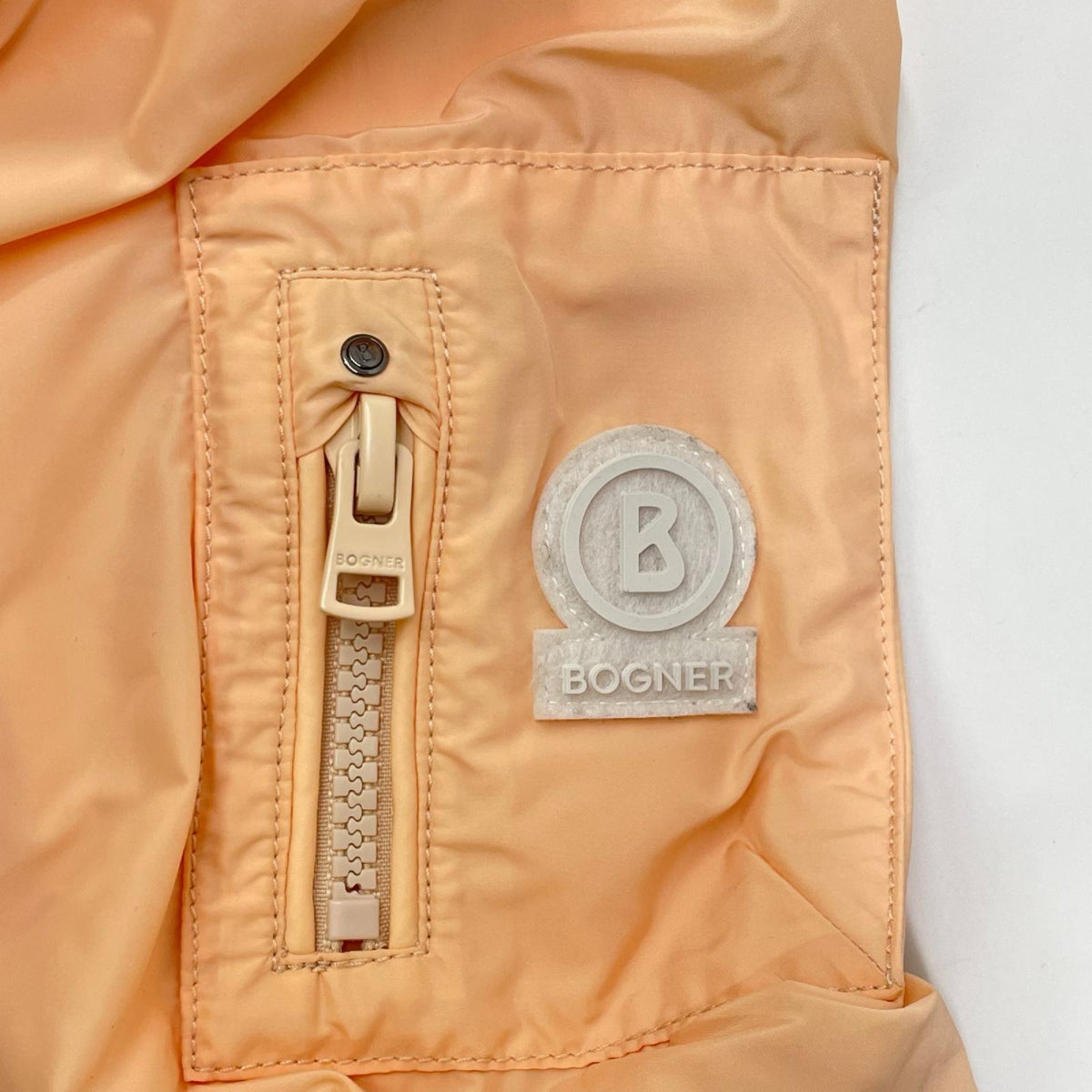 BOGNER ボグナー ライトオレンジ ナイロン フーデッドミリタリーコート コート