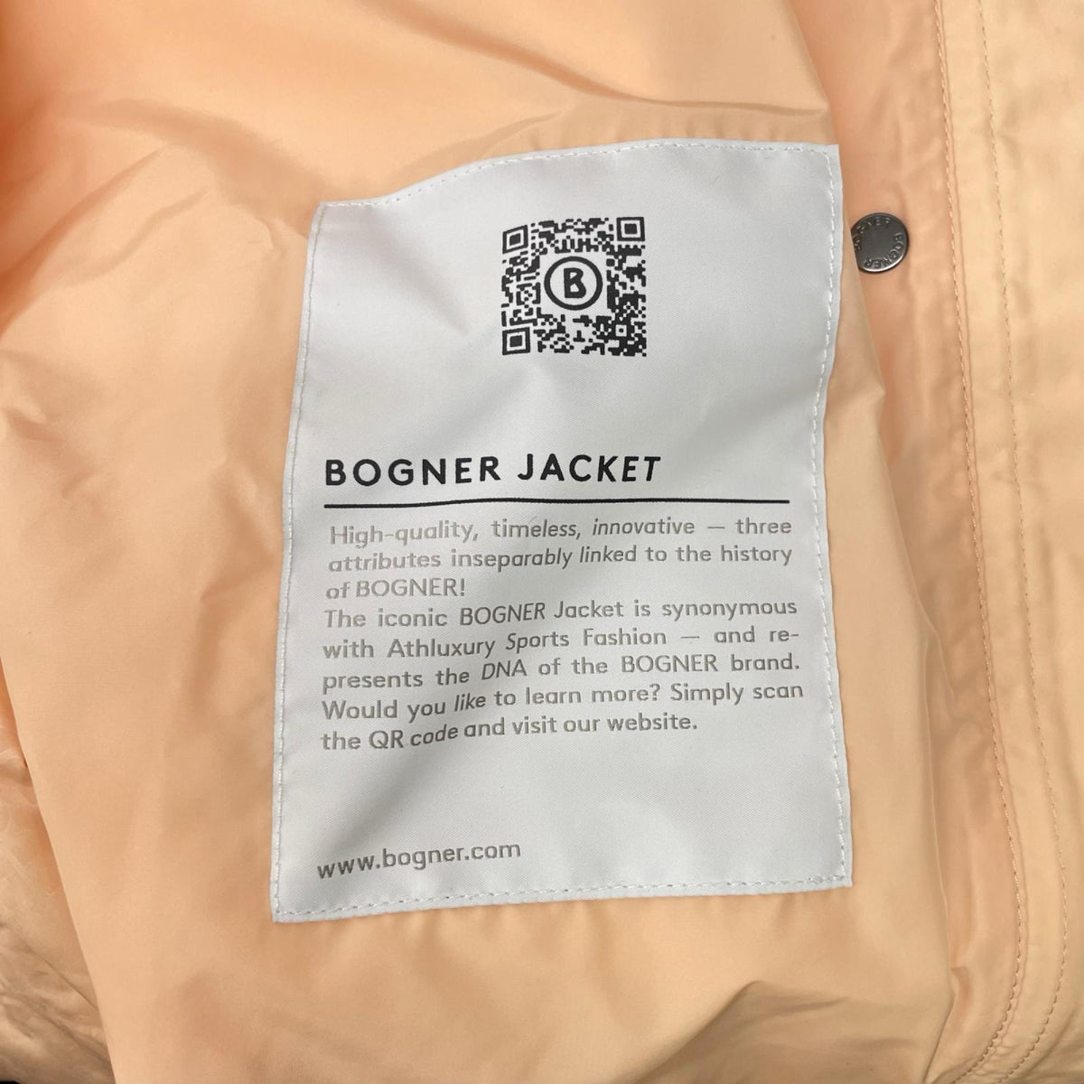 BOGNER ボグナー ライトオレンジ ナイロン フーデッドミリタリーコート コート
