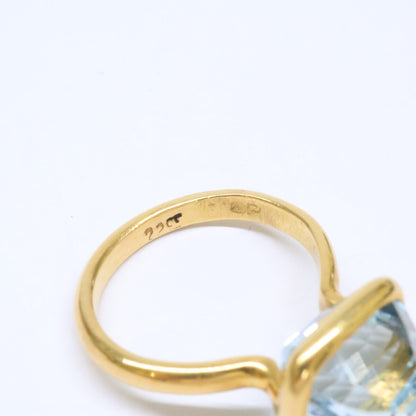 Marie-Helene de Taillac マリーエレーヌドゥタイヤック 初期 22K アクアマリン プリンセス リング 指輪