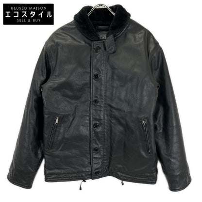 HORN WORKS ホーンワークス ブラック バッファローレザー N-1 デッキジャケット ジャケット