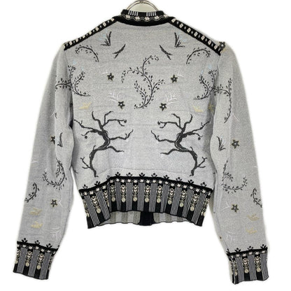 Mame Kurogouchi マメクロゴウチ 26SS MM26SS-KN087 ブラック Layered Jacquard Knit Cardigan/レイヤードジャガードニットカーディガン トップス