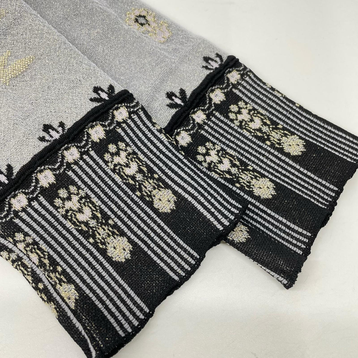 Mame Kurogouchi マメクロゴウチ 26SS MM26SS-KN087 ブラック Layered Jacquard Knit Cardigan/レイヤードジャガードニットカーディガン トップス