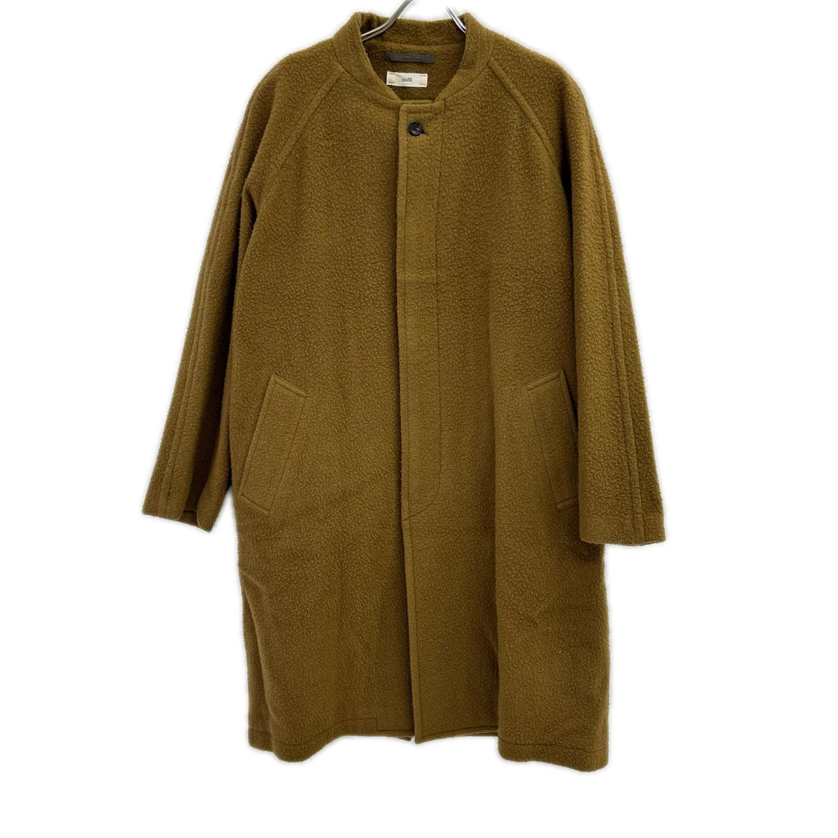 unfil アンフィル OEFL-UM220 ブラウン ウール100 NAPPED WOOL-MELTON BAND COLLAR COAT コート