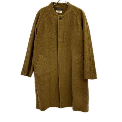 unfil アンフィル OEFL-UM220 ブラウン ウール100 NAPPED WOOL-MELTON BAND COLLAR COAT コート