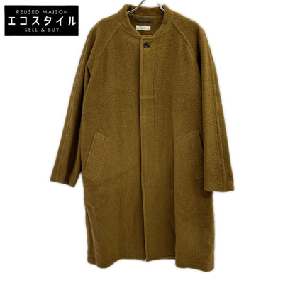 unfil アンフィル OEFL-UM220 ブラウン ウール100 NAPPED WOOL-MELTON BAND COLLAR COAT コート