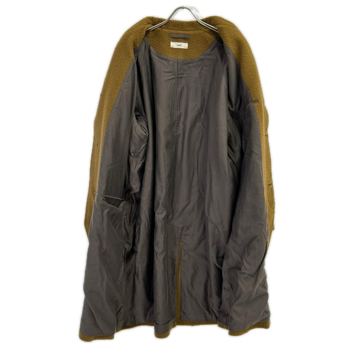 unfil アンフィル OEFL-UM220 ブラウン ウール100 NAPPED WOOL-MELTON BAND COLLAR COAT コート