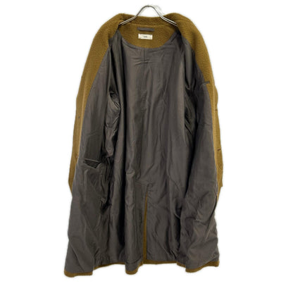 unfil アンフィル OEFL-UM220 ブラウン ウール100 NAPPED WOOL-MELTON BAND COLLAR COAT コート