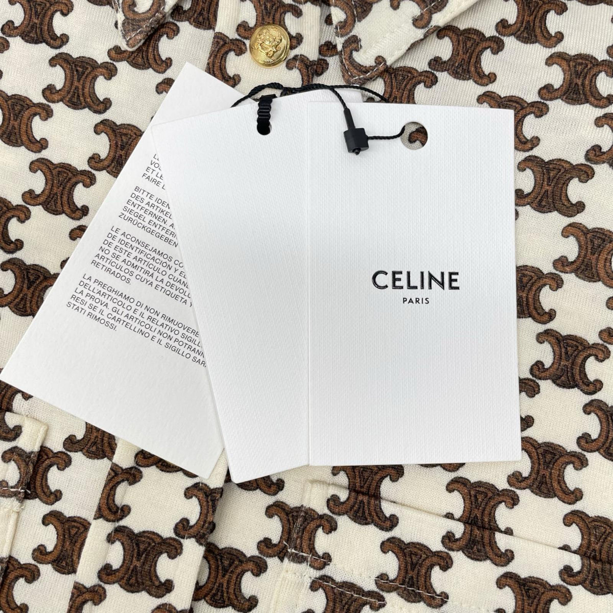 CELINE セリーヌ 2X37B962R ウール×カシミヤ トリオンフ 金ボタン ロングワンピース ワンピース