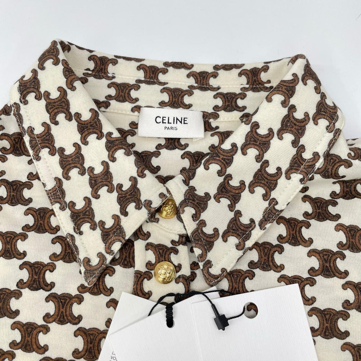 CELINE セリーヌ 2X37B962R ウール×カシミヤ トリオンフ 金ボタン ロングワンピース ワンピース