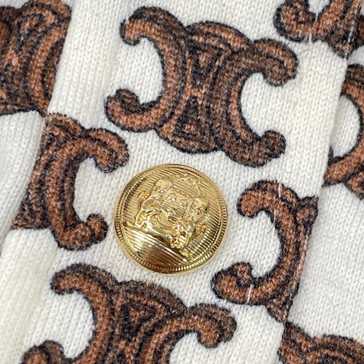 CELINE セリーヌ 2X37B962R ウール×カシミヤ トリオンフ 金ボタン ロングワンピース ワンピース