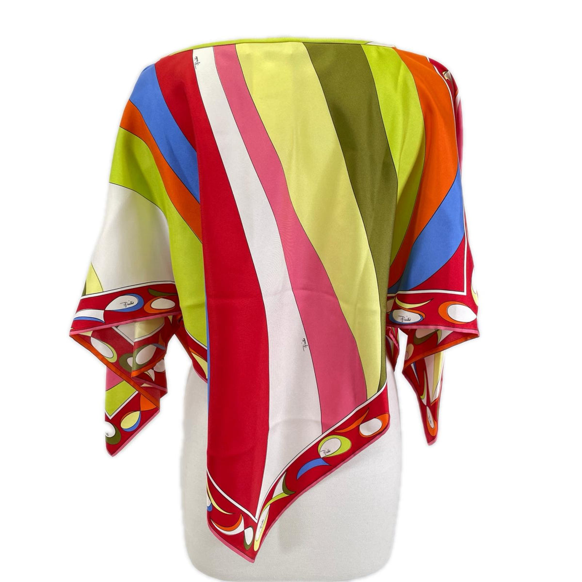 EMILIO PUCCI エミリオプッチ マルチカラー シルク100 スカーフ柄 ポンチョ/プルオーバー トップス