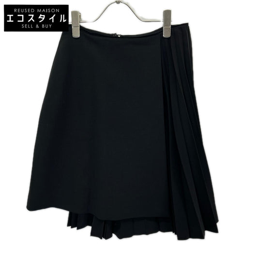 FOXEY フォクシー 37115-ASFI415T Pleats Chic/プリーツシック ブラック ウール混 アシンメトリーミディアムスカート スカート