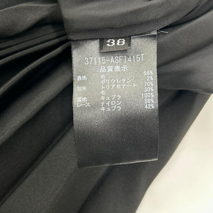 FOXEY フォクシー 37115-ASFI415T Pleats Chic/プリーツシック ブラック ウール混 アシンメトリーミディアムスカート スカート