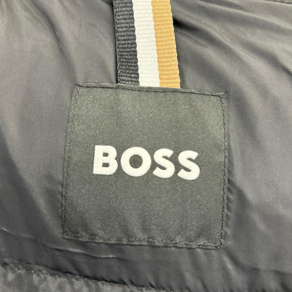 BOSS ボス ブラック ウォーターリペレント モノグラムジャカード フーデッド パデッドジャケット ジャケット