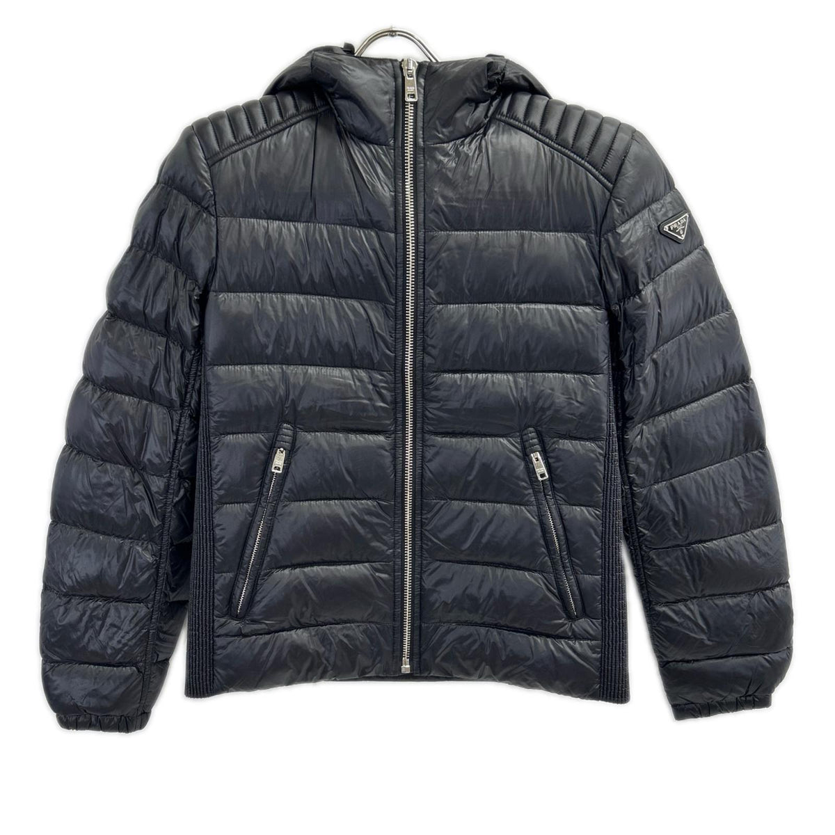 PRADA プラダ SGA654 ブラック トライアングルロゴプレート フーディダウンジャケット ジャケット