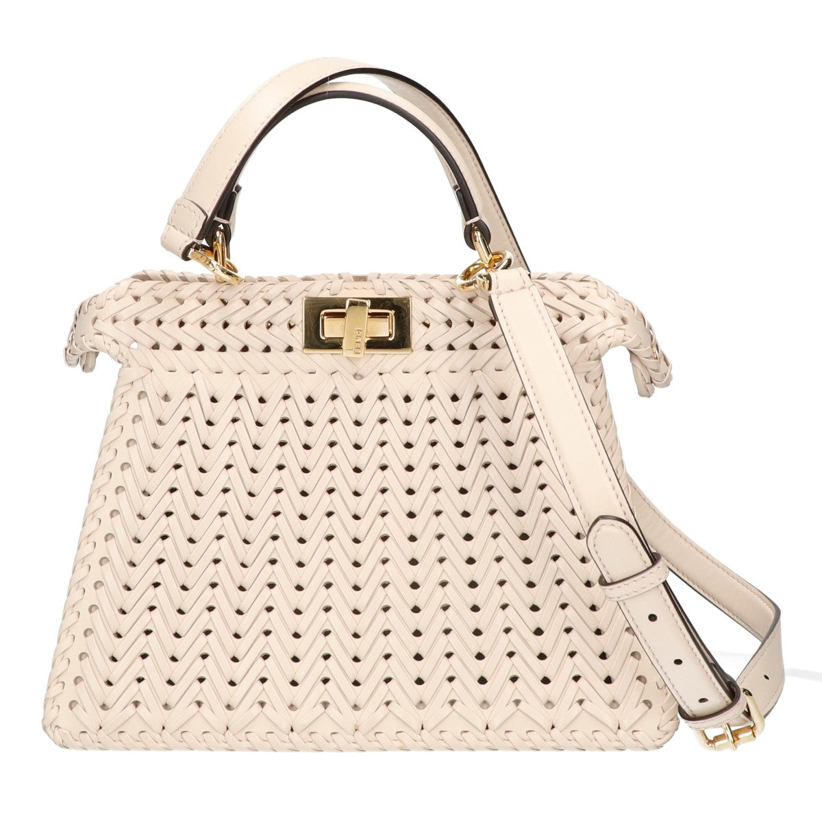 FENDI フェンディ Peekaboo ISeeU ピーカブー スモール アイシーユー インターレース レザーブレード 2WAY ハンドバッグ