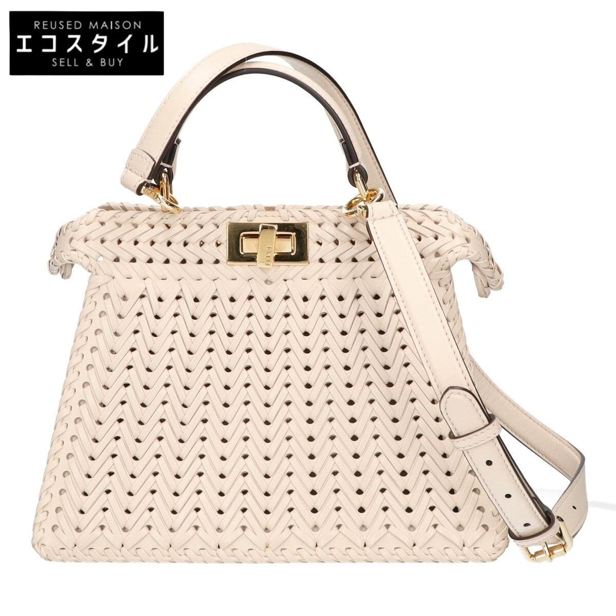 FENDI フェンディ Peekaboo ISeeU ピーカブー スモール アイシーユー インターレース レザーブレード 2WAY ハンドバッグ