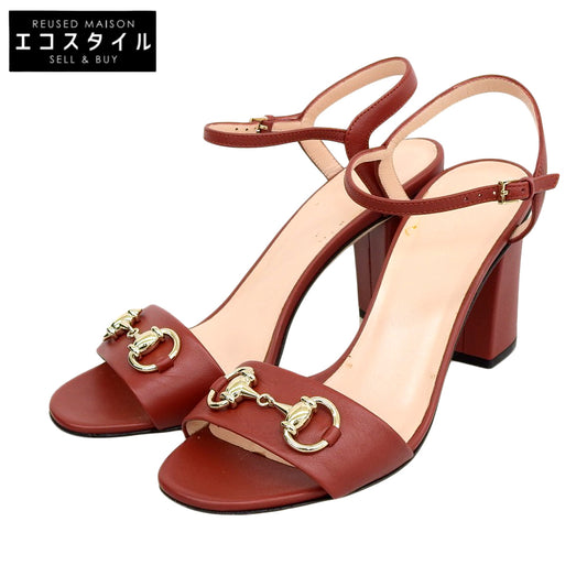 GUCCI グッチ レザー ホースビット パンプス レディース レッド 36 1/2 シューズ 36.5