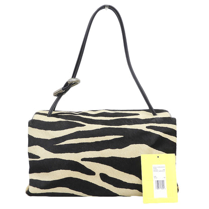 MARC JACOBS マーク ジェイコブス 美品 ゼブラ ヘアカーフレザー デュアルバッグ ショルダーバッグ レディース ブラック×ベージュ ショルダーバッグ
