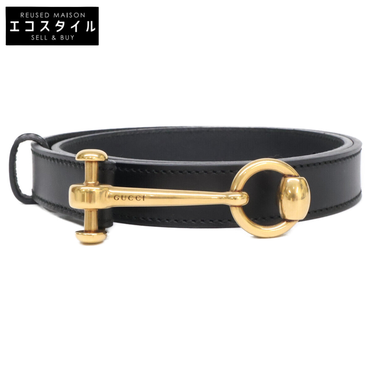 GUCCI グッチ 【美品】309898 1476 ホースビット レザー ベルト