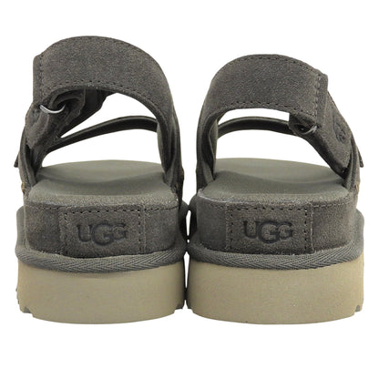 UGG アグ 新品同様 ゴールデンスター グリーム スエード サンダル レディース チャコールグレー 24cm 1175122 シューズ