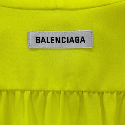 BALENCIAGA バレンシアガ 20年製 602571 ネオンイエロー リボン スカーフ ブラウス トップス