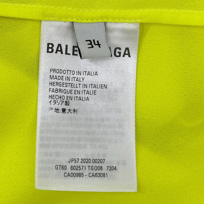 BALENCIAGA バレンシアガ 20年製 602571 ネオンイエロー リボン スカーフ ブラウス トップス