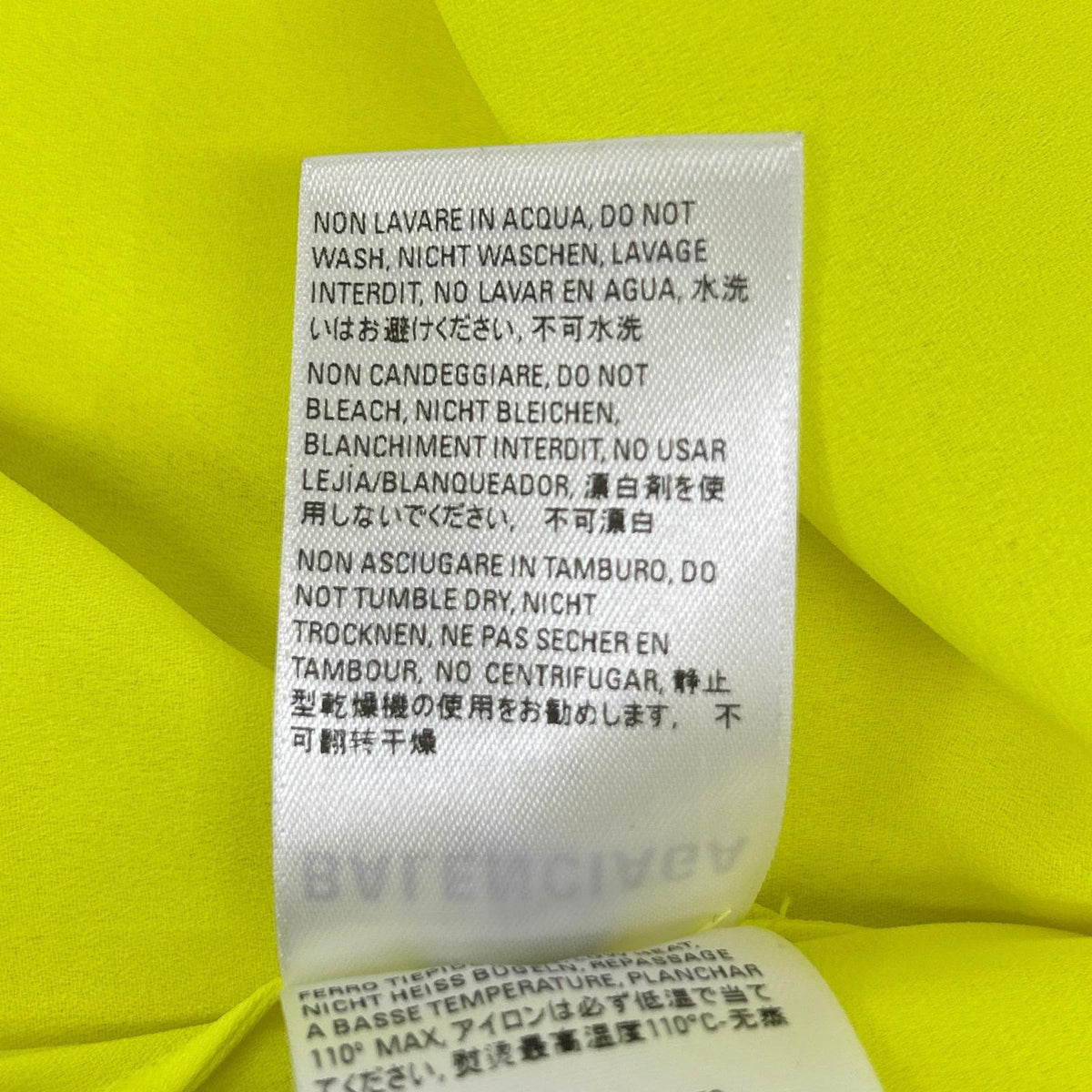 BALENCIAGA バレンシアガ 20年製 602571 ネオンイエロー リボン スカーフ ブラウス トップス