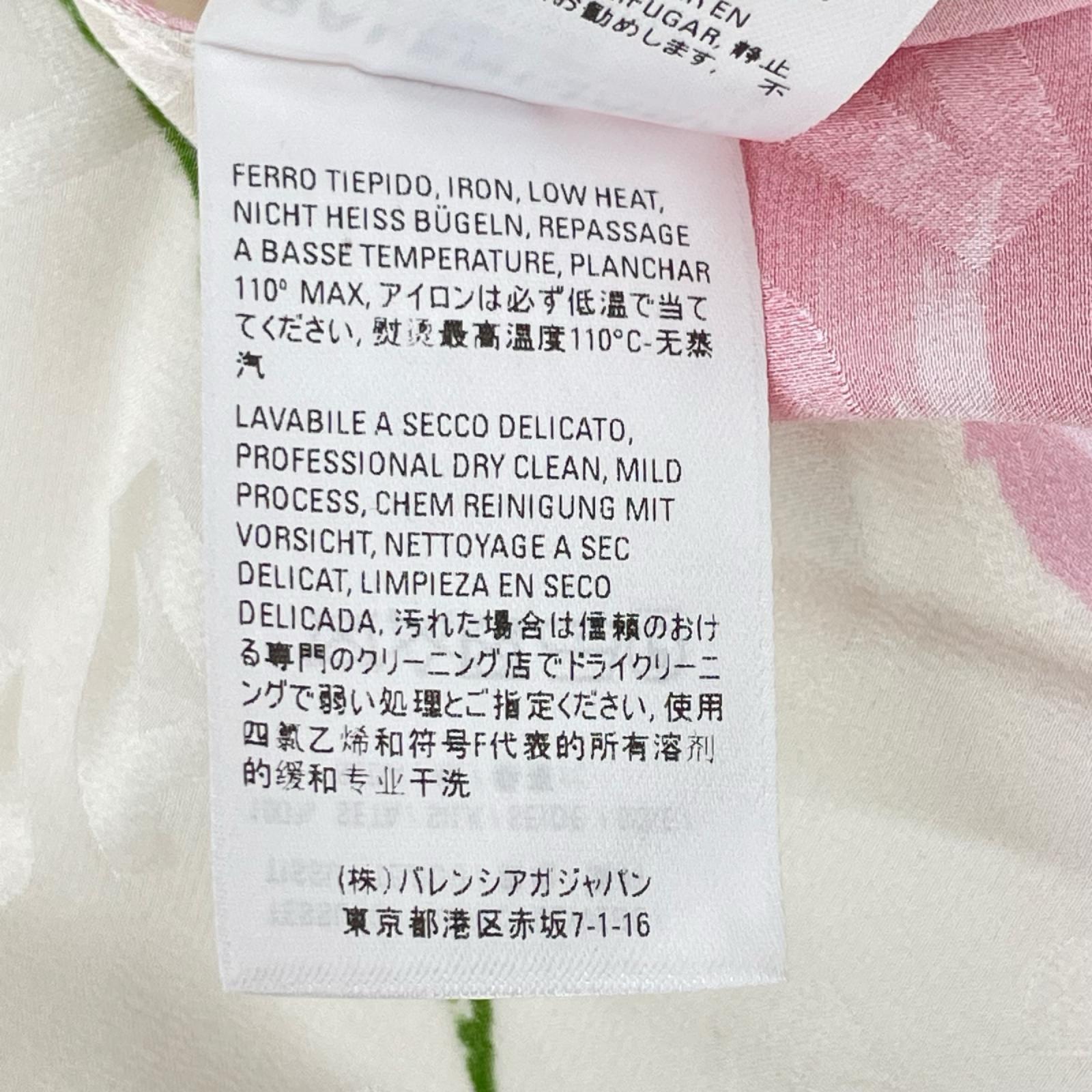 BALENCIAGA バレンシアガ 20年製 625516 ピンク 花柄 リボン スカーフ ブラウス トップス