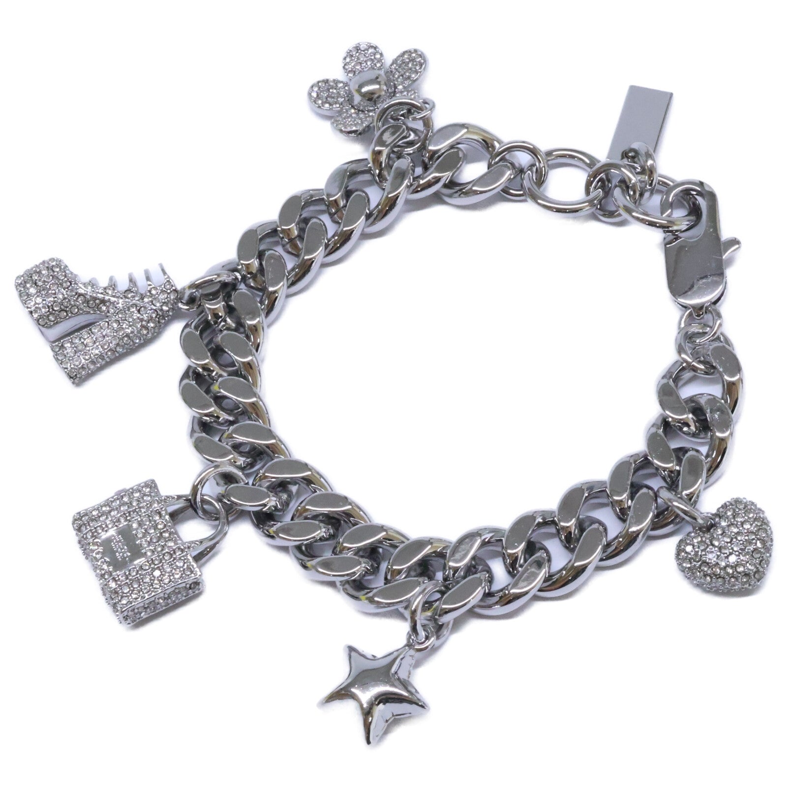 MARC JACOBS マーク ジェイコブス 【美品】2R3JBR001J81-059 THE PAVE MINI ICON CHARM BRACELET ミニ アイコン パヴェ チャーム ブレスレット