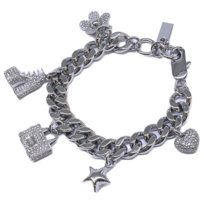 MARC JACOBS マーク ジェイコブス 【美品】2R3JBR001J81-059 THE PAVE MINI ICON CHARM BRACELET ミニ アイコン パヴェ チャーム ブレスレット