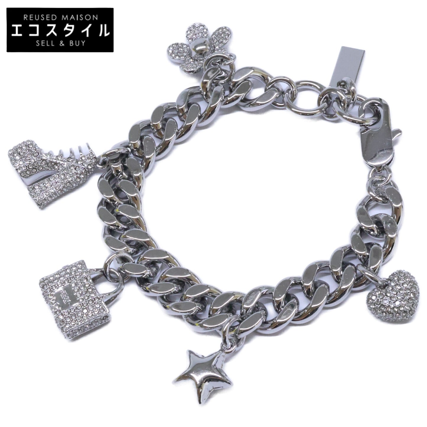 MARC JACOBS マーク ジェイコブス 【美品】2R3JBR001J81-059 THE PAVE MINI ICON CHARM BRACELET ミニ アイコン パヴェ チャーム ブレスレット