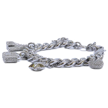 MARC JACOBS マーク ジェイコブス 【美品】2R3JBR001J81-059 THE PAVE MINI ICON CHARM BRACELET ミニ アイコン パヴェ チャーム ブレスレット