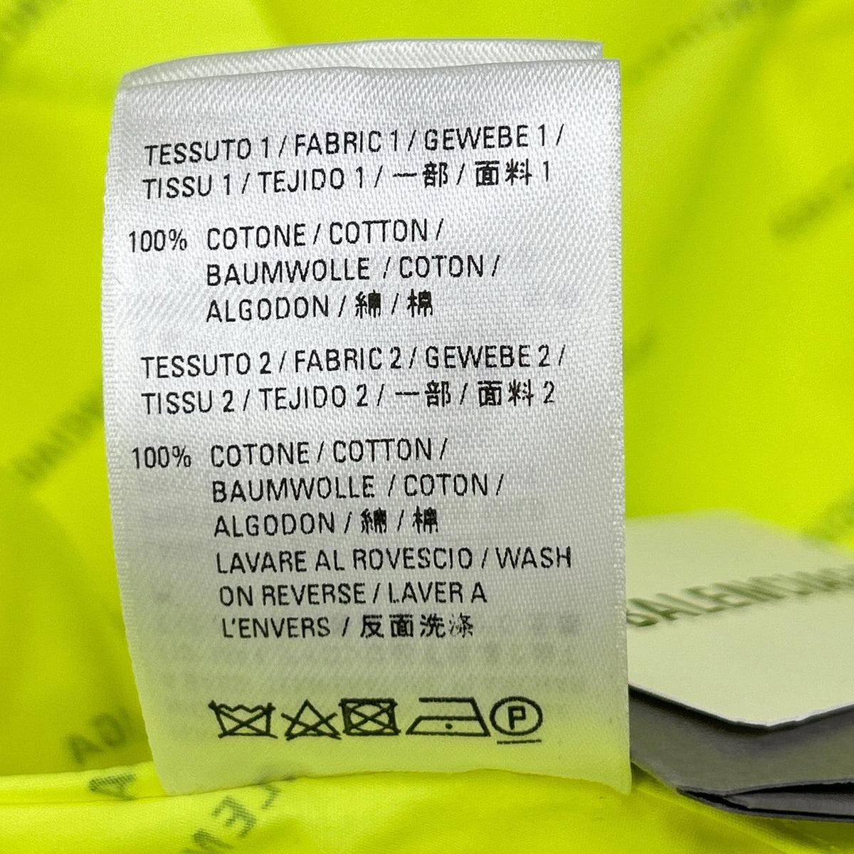 BALENCIAGA バレンシアガ 20年 ネオンイエロー コットン ロゴプリント シャツ トップス