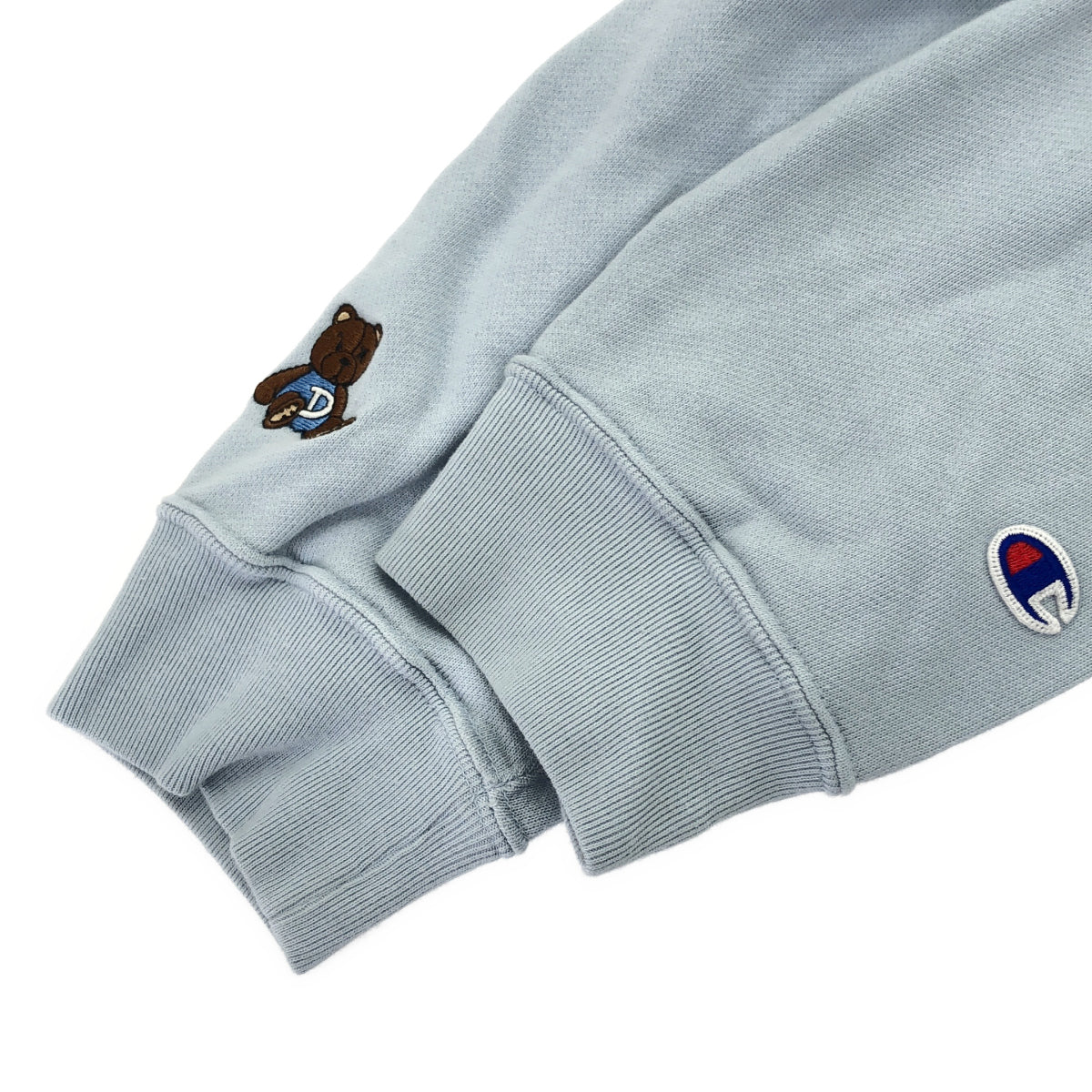 Champion チャンピオン ×ダブルスタンダード ライトブルー ハーフジップ トレーナー トップス
