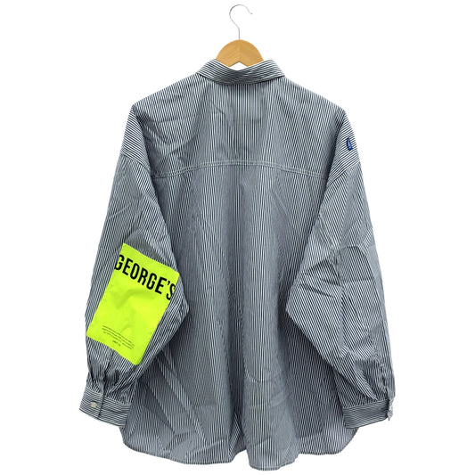 GEORGE'S ジョージズ GGMA000636 ブルー ストライプ ビッグシャツ トップス