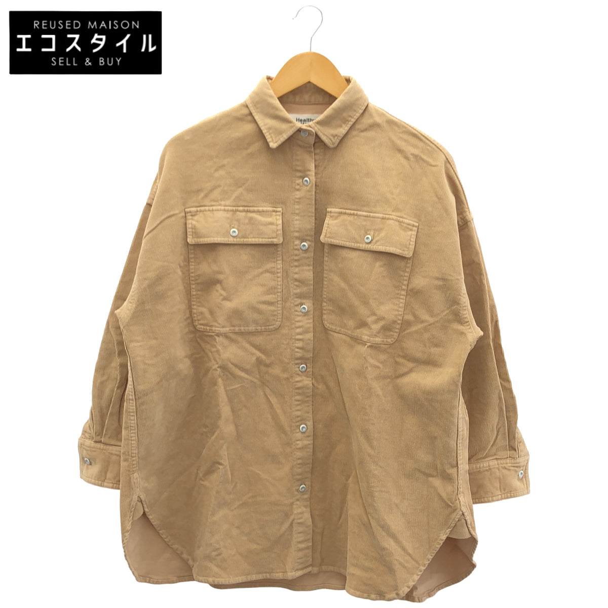 Healthy DENIM ヘルシーデニム ベージュ コーデュロイ シャツ トップス