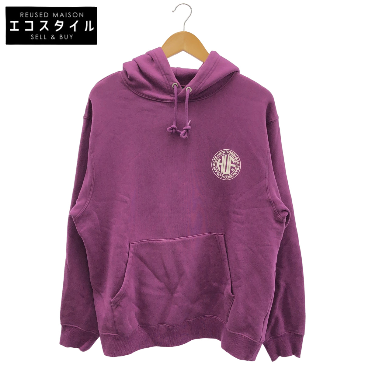 HUF ハフ パープル コットン プルオーバー パーカー トップス